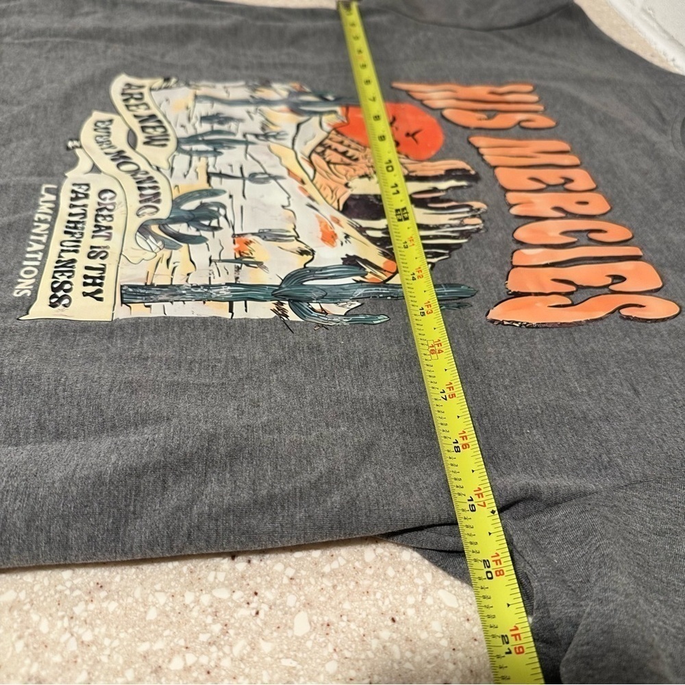 Christian Faith Crew Neck Sweater Bible Verse Desert Orange Dark Gray NWT - Picture 12 of 15